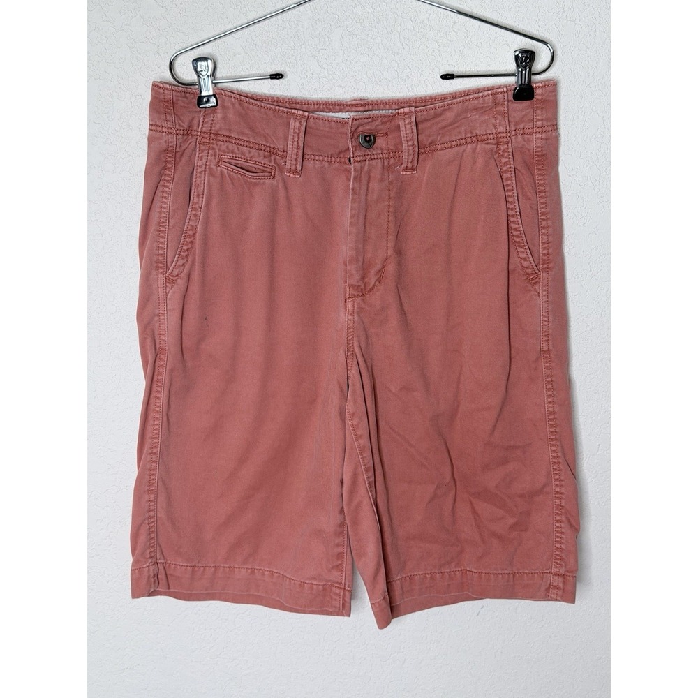 American Eagle Longboard Cargo‎ Shorts Mens 30 Washed Pink Denim 11" Baggy